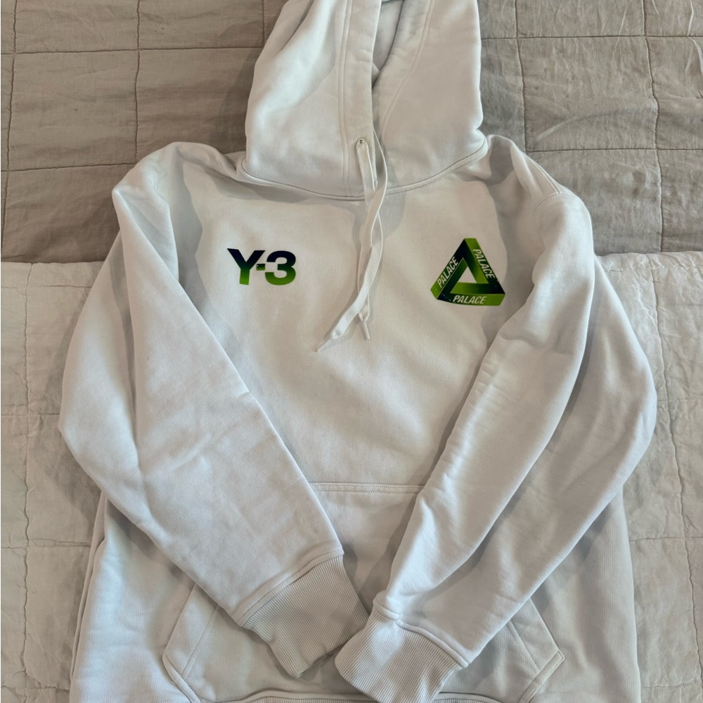 PALACE White Hoodie with Black Logo Print
